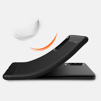 Slim shockproof TPU phone case with curved textured edge for Huawei P30