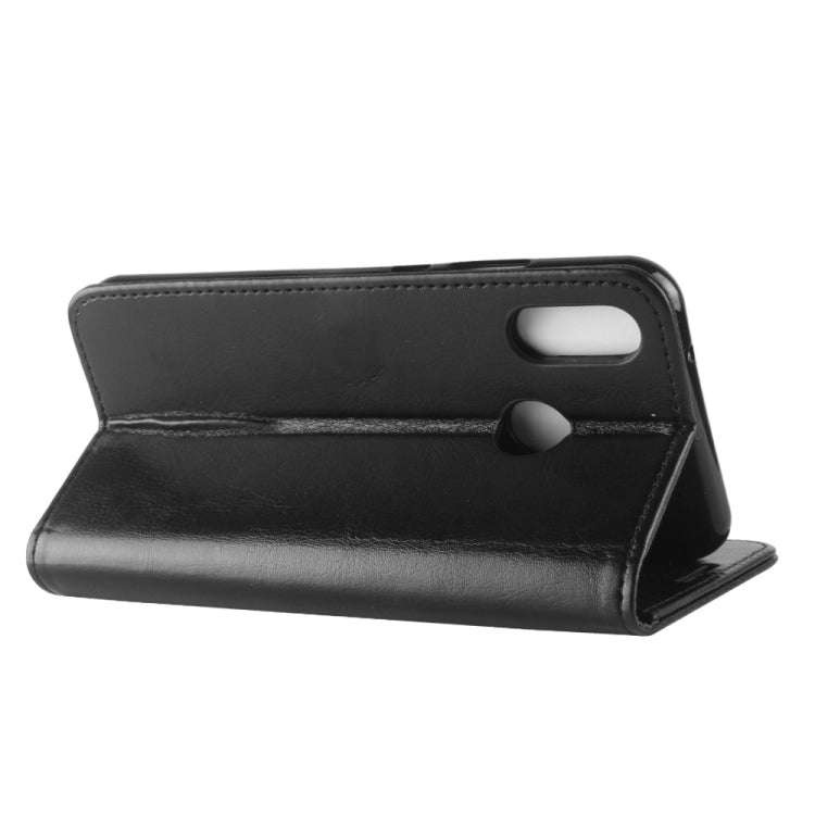Black leather folio flip case with horizontal stand for viewing