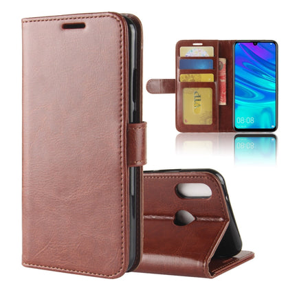 Brown leather flip phone case with card slots and viewing stand