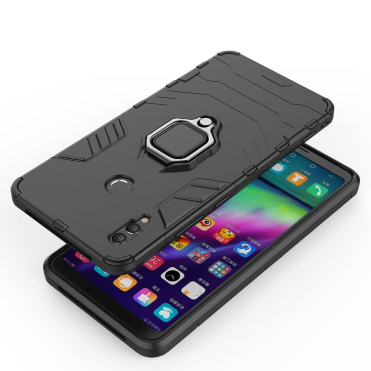 Dark gray shockproof phone case with magnetic ring holder and protective bumper