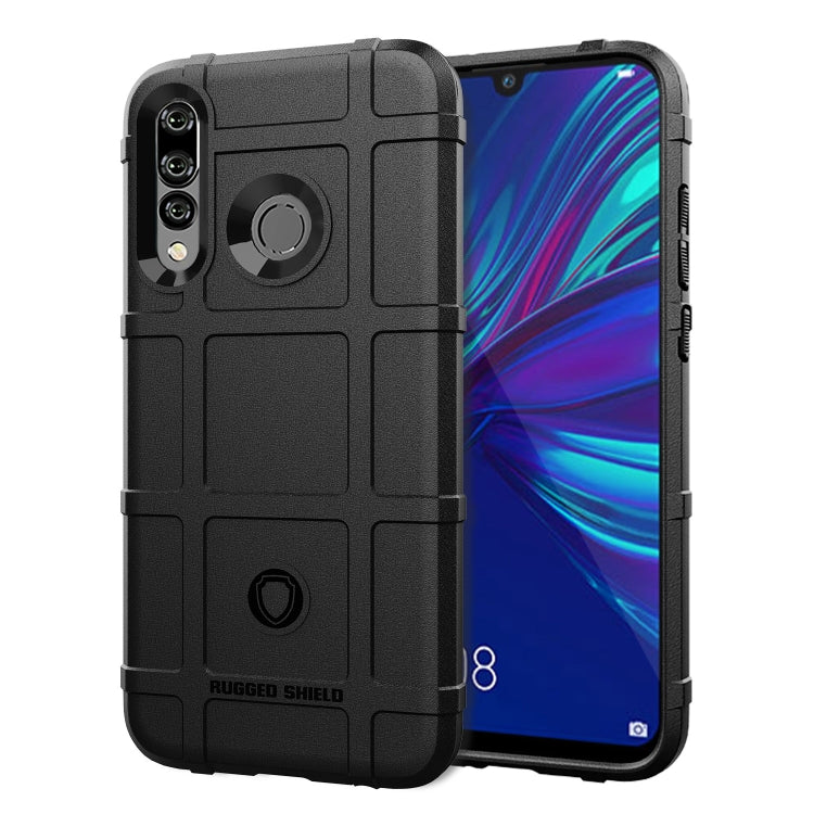 Black rugged protective silicone phone case with camera cutouts and raised screen edge