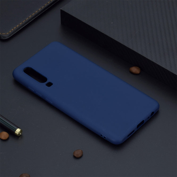 Candy color TPU case for Huawei P30, blue back with camera and side port openings