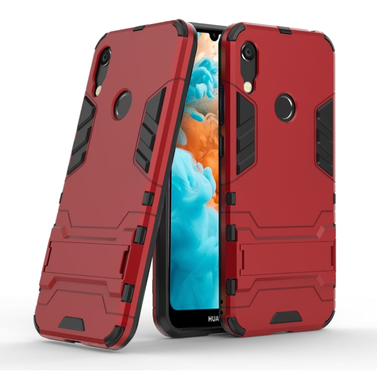 Red shockproof PC and TPU phone case for Huawei Y6 (2019)