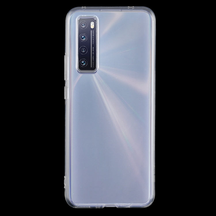 Transparent TPU phone case for Huawei nova 7 with side button and camera opening