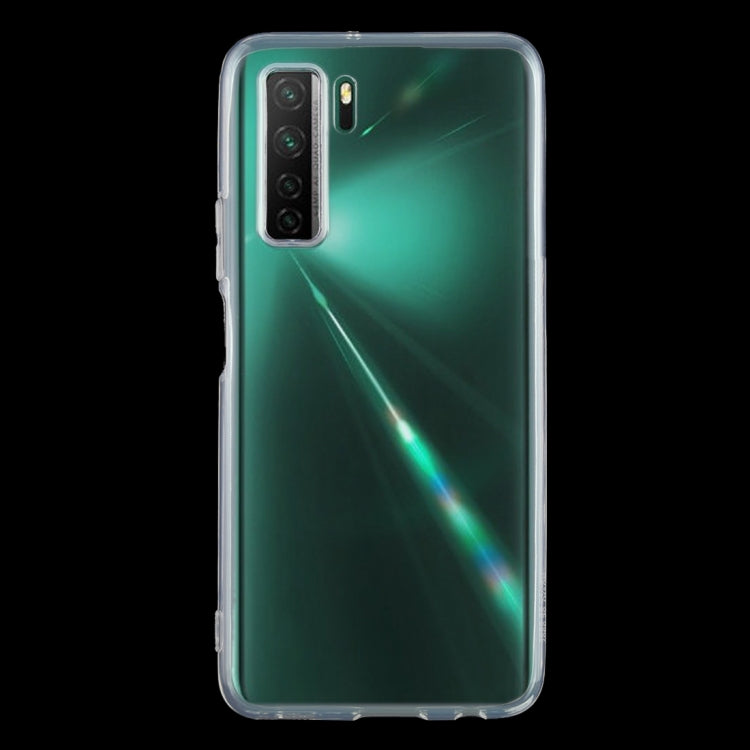 Clear slim TPU phone case for Huawei nova 7 SE, showing rear camera cutout openings.