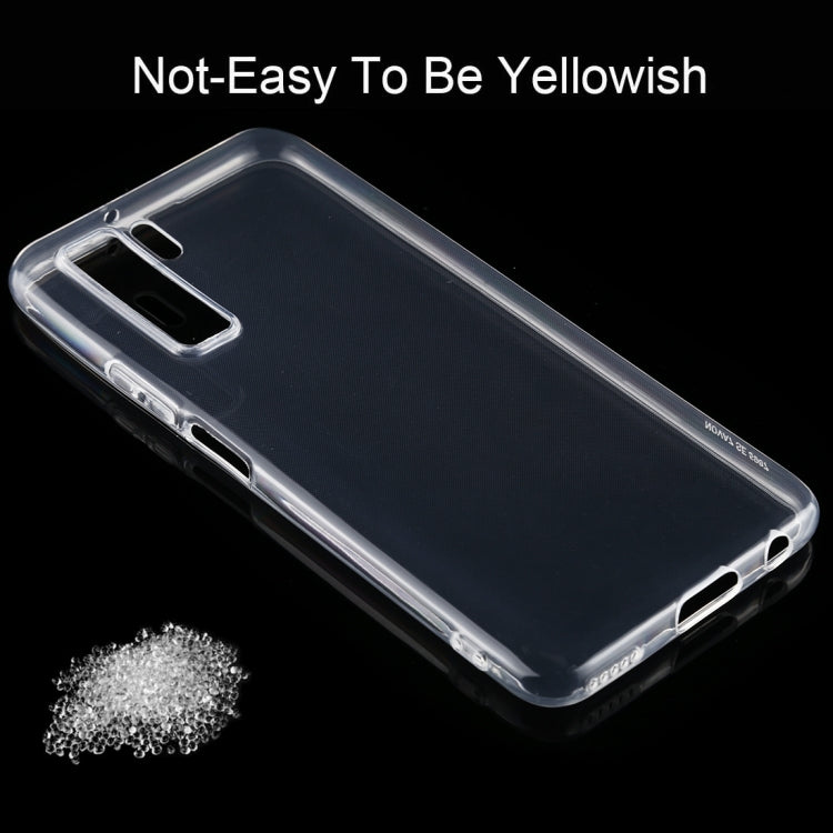 Transparent clear TPU phone case for Huawei nova 7 SE, with rear and side cutouts.