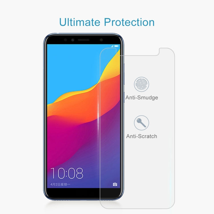 Tempered glass screen protector film with anti-smudge and anti-scratch icons