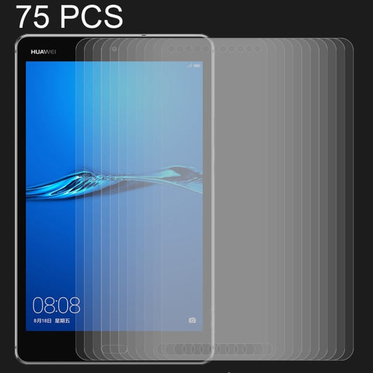 Set of 75 tempered glass screen protectors, clear, 0.3mm for a tablet
