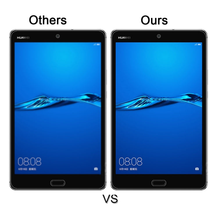 Tempered glass screen protector vs others, clearer tablet display with protector applied