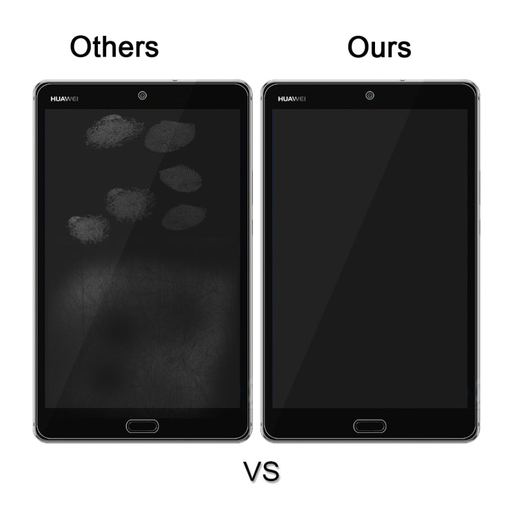 Tempered glass screen protector comparison showing improved clarity on tablet screen
