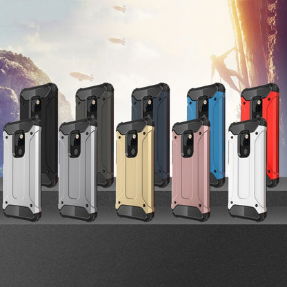 TPU + PC Huawei Mate 20 phone case shown in multiple colors: navy, blue, red, gray
