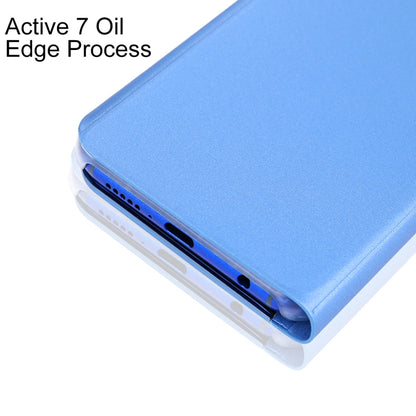 Light blue mirror protective phone case with side port openings