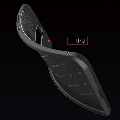 Black litchi-texture TPU phone case with flexible edge protection
