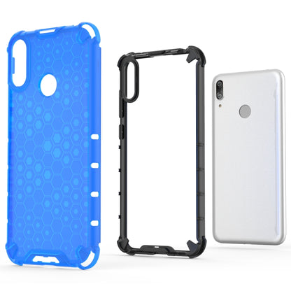 Honeycomb shockproof TPU phone case set, blue and white versions with hex pattern