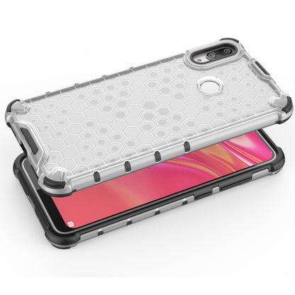 Honeycomb shockproof TPU phone case, light gray hex pattern, back and screen edge