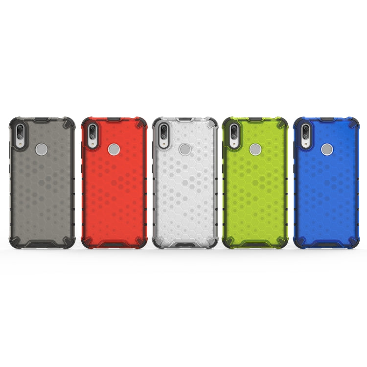 Honeycomb shockproof TPU phone case, five color options with hex pattern, lineup