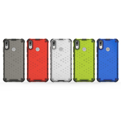 Honeycomb shockproof TPU phone case, five color options with hex pattern, lineup