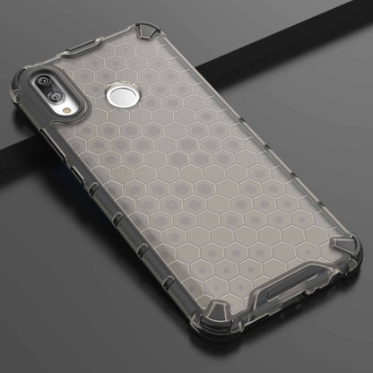 Clear honeycomb shockproof phone case with raised TPU corners and cutouts