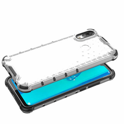 White honeycomb shockproof phone case with TPU bumper and front lip