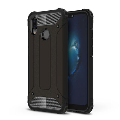 Rugged TPU+PC case for Huawei P20 Lite, black textured back and bumper