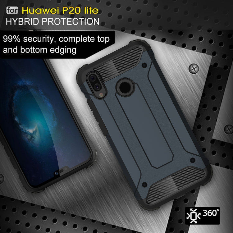 Navy rugged phone case with textured heat-dissipation pattern and raised top and bottom edges
