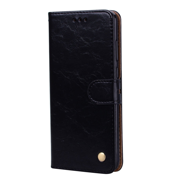 Black leather flip wallet case for Huawei Honor 7A with side button cover and clasp