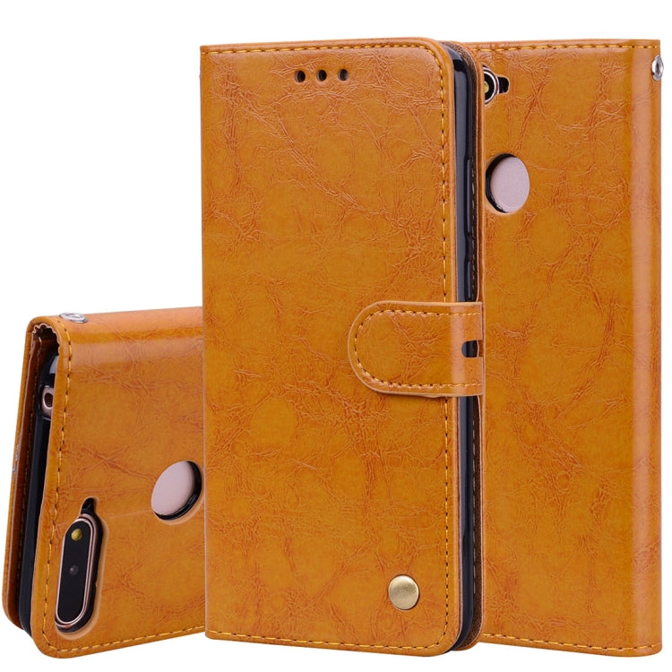 Brown leather flip phone wallet case for Huawei Honor 7A with card slots and holder