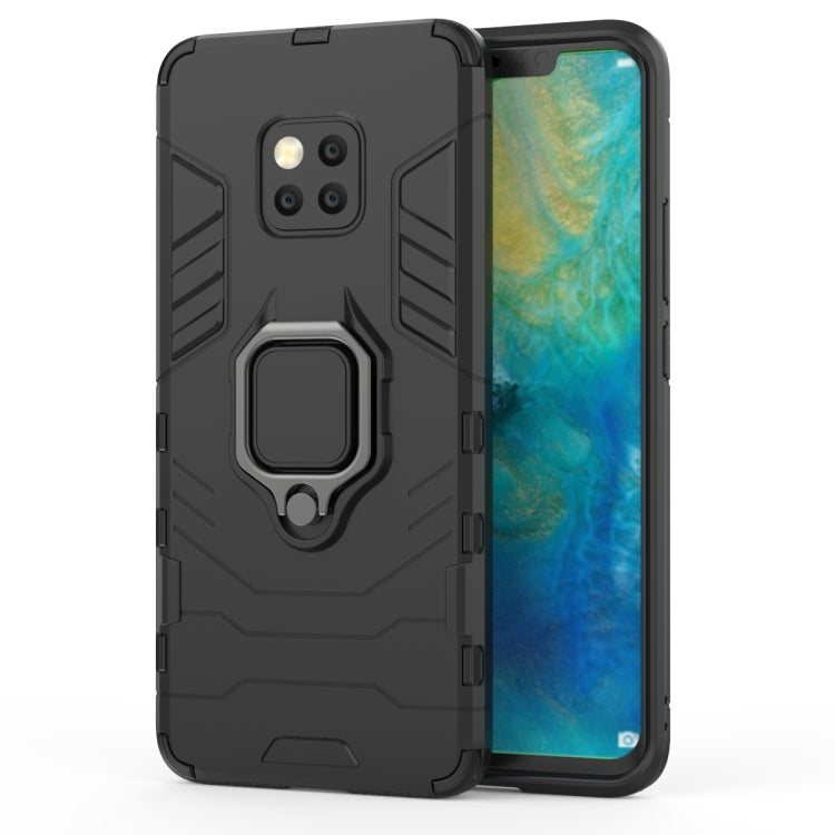 Black shockproof case with magnetic ring holder, Huawei Mate 20 Pro