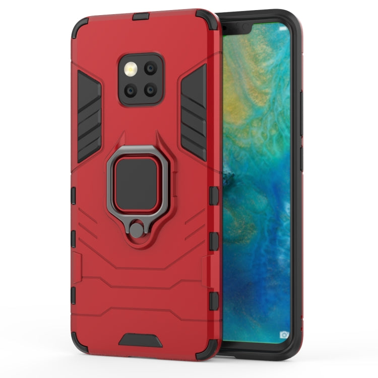 Red shockproof phone case with magnetic ring holder