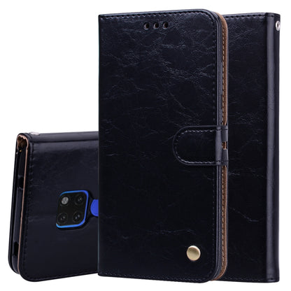 Black leather flip phone case with card holder for Huawei Mate 20, open view