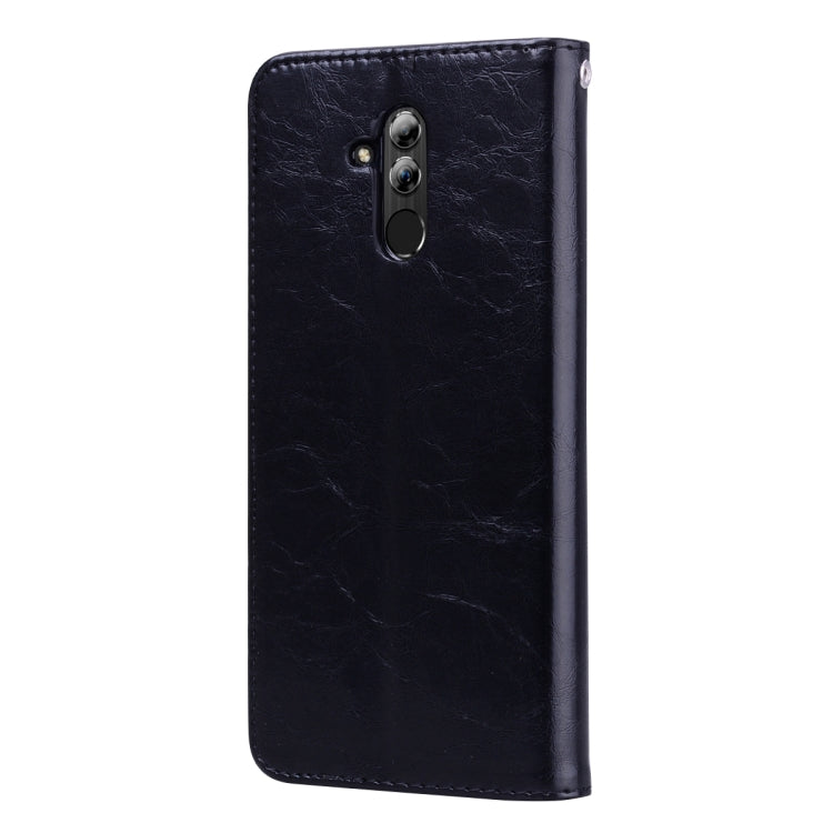 Black leather flip wallet phone case with camera cutout for Huawei Mate 20 Lite