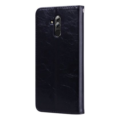 Black leather flip wallet phone case with camera cutout for Huawei Mate 20 Lite