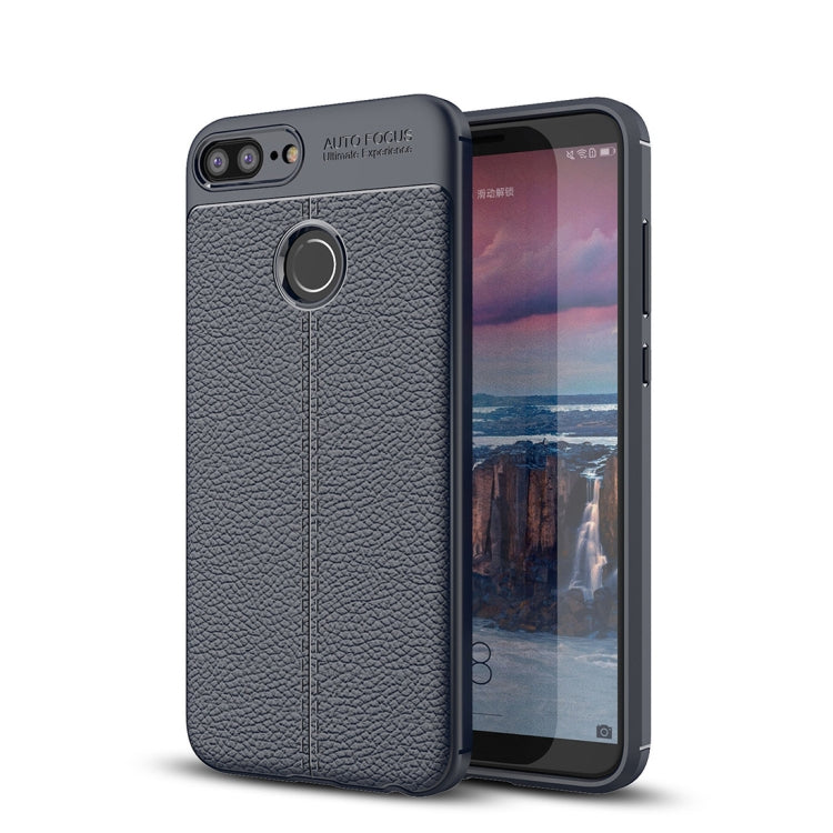 Textured soft TPU protective phone case for Honor 10 Lite, dark gray front and back view