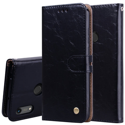 Black flip leather wallet case with holder and card slots, magnetic closure