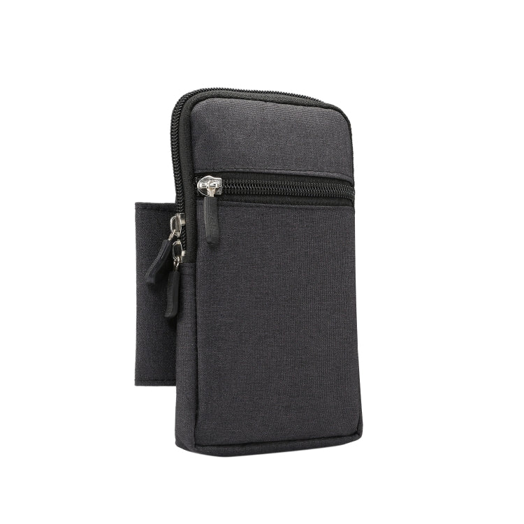 Black phone waist pack case with top zip closure and adjustable belt loop