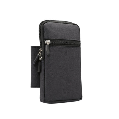 Black phone waist pack case with top zip closure and adjustable belt loop