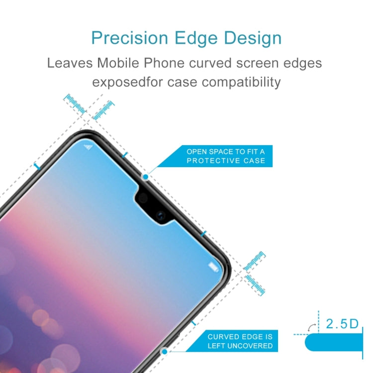 Tempered glass screen protector with curved 2.5D edges for Huawei P20