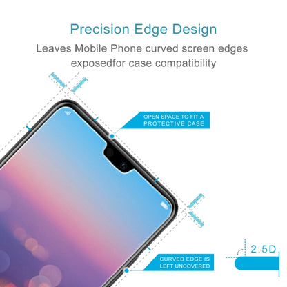 Tempered glass screen protector with curved 2.5D edges for Huawei P20