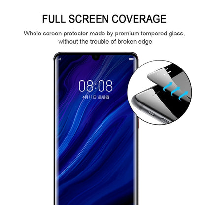Clear full-screen tempered glass protector for Huawei P30 Pro with curved fit
