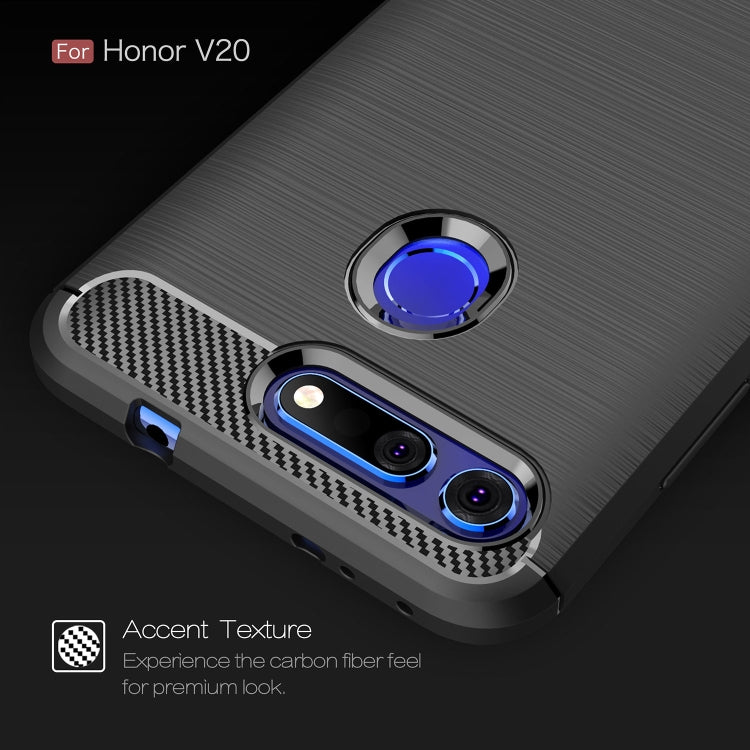 Black TPU phone case with carbon-fiber pattern around the dual camera cutouts