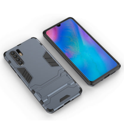 Rugged shockproof phone case for Huawei P30 Pro, navy blue with reinforced grip panels