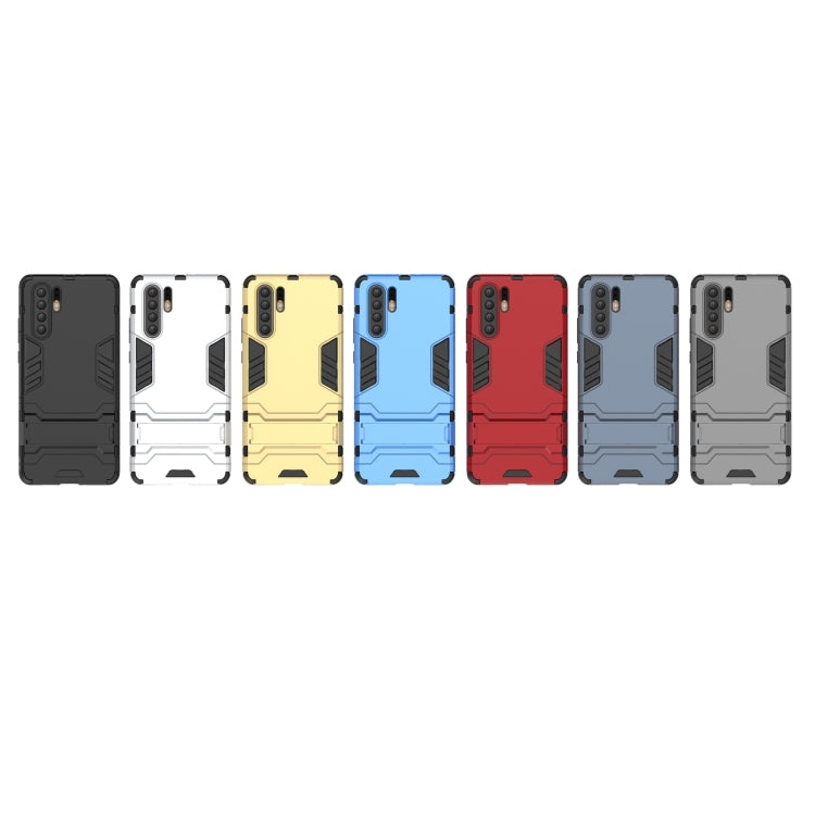 Rugged shockproof phone case for Huawei P30 Pro, color options: black, white, yellow, blue, red