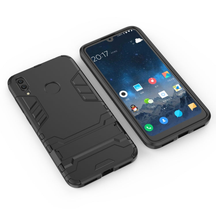 Shockproof phone case with holder, matte black rugged cover for phone