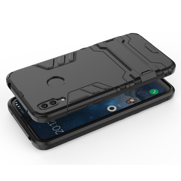Shockproof phone case with holder, dark gray bumper-style protective shell