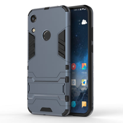 Shockproof phone case with holder, navy blue rugged TPU/PC armor with cutouts