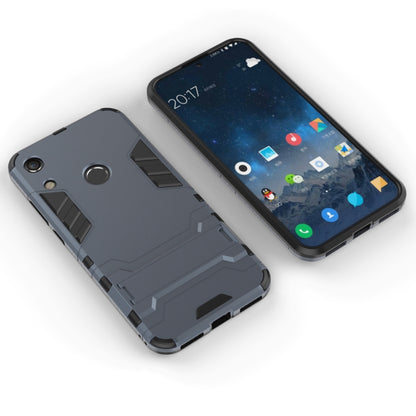 Shockproof phone case, navy blue rugged back armor with front cover