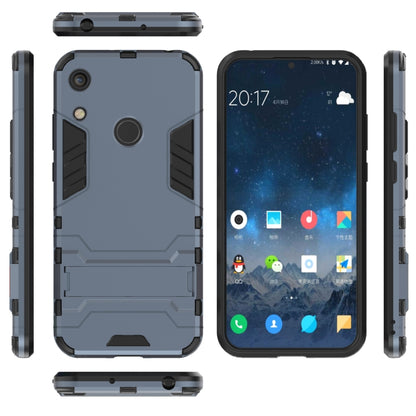 Shockproof phone case with holder, navy blue full wrap with side button covers