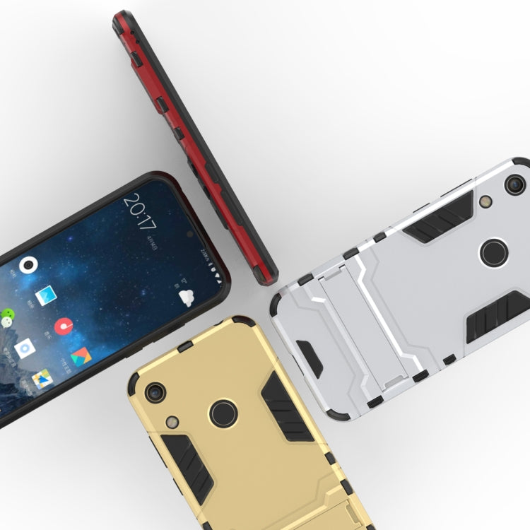 Shockproof phone cases, rugged armor in red, white, and gold shown at angles