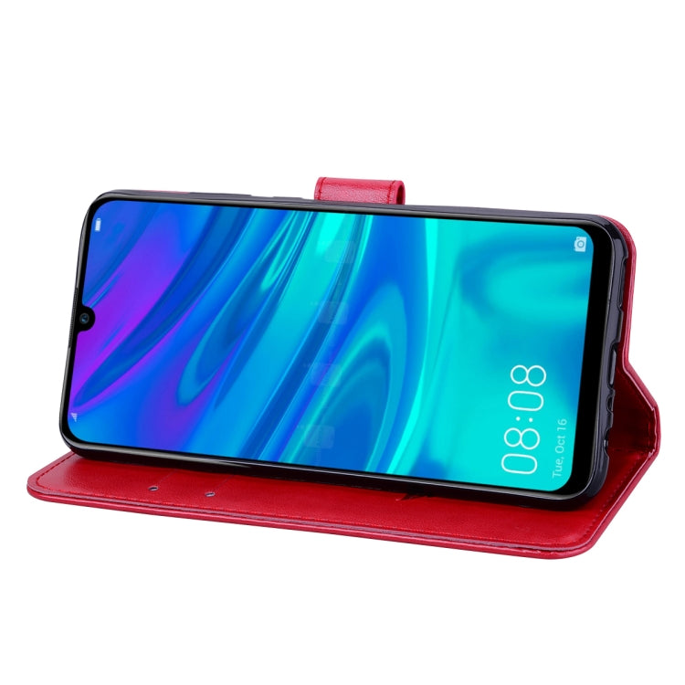 Red PU leather flip phone case with front stand for viewing