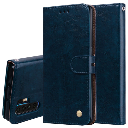 Blue leather flip wallet phone case with card slots and magnetic strap for Huawei P30 Pro